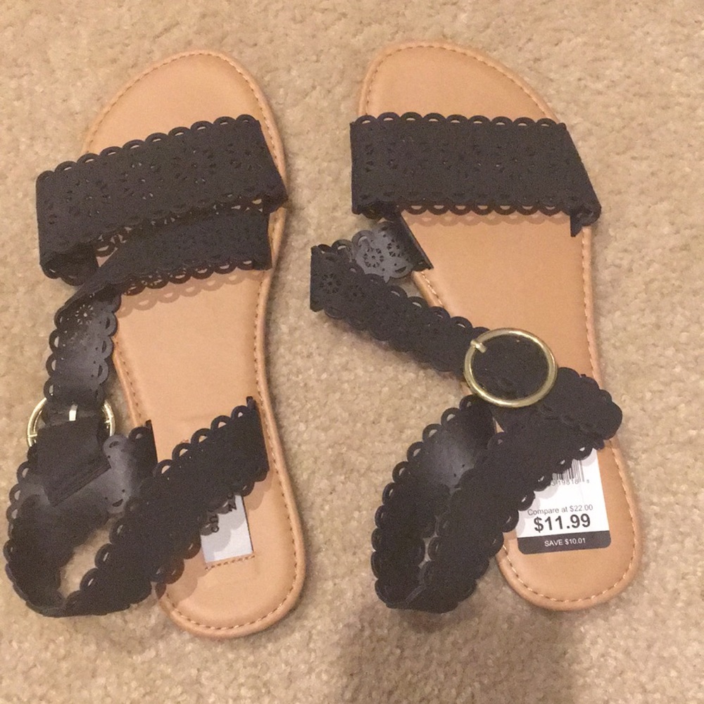New with tags black strappy sandals